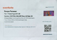 My ticket to see Roopa at St George's, 2023, Roopa Pensar on Mar 24, 2023 [810-small]