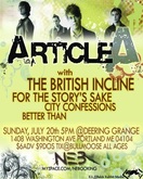 Article A / The British Incline / For The Story's Sake / City Confessions / Better Than on Jul 20, 2008 [720-small]