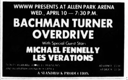 Bachman-Turner Overdrive / Michael Fennelly / Les Variations on Apr 10, 1974 [350-small]