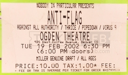 Thrice / Against All Authority / Thrice / Pipedown / Virus 9 on Feb 19, 2002 [924-small]