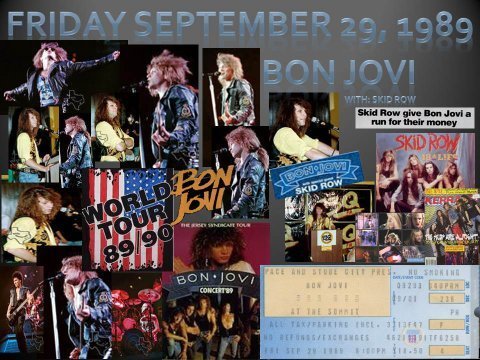 Sep 29, 1989: Bon Jovi / Skid Row at The Summit Houston, Texas, United  States | Concert Archives