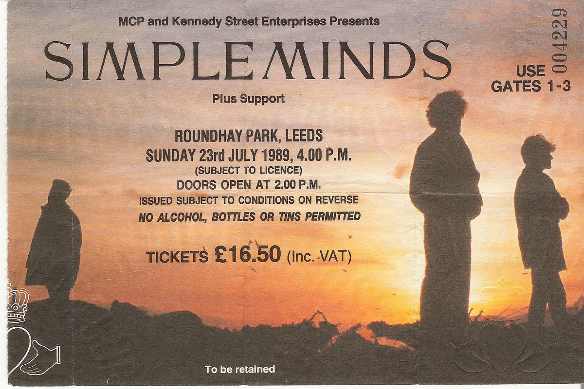Jul 23, 1989: Simple Minds / All About Eve / The Silencers / Martin  Stephenson at Roundhay Park Leeds, England, United Kingdom | Concert  Archives