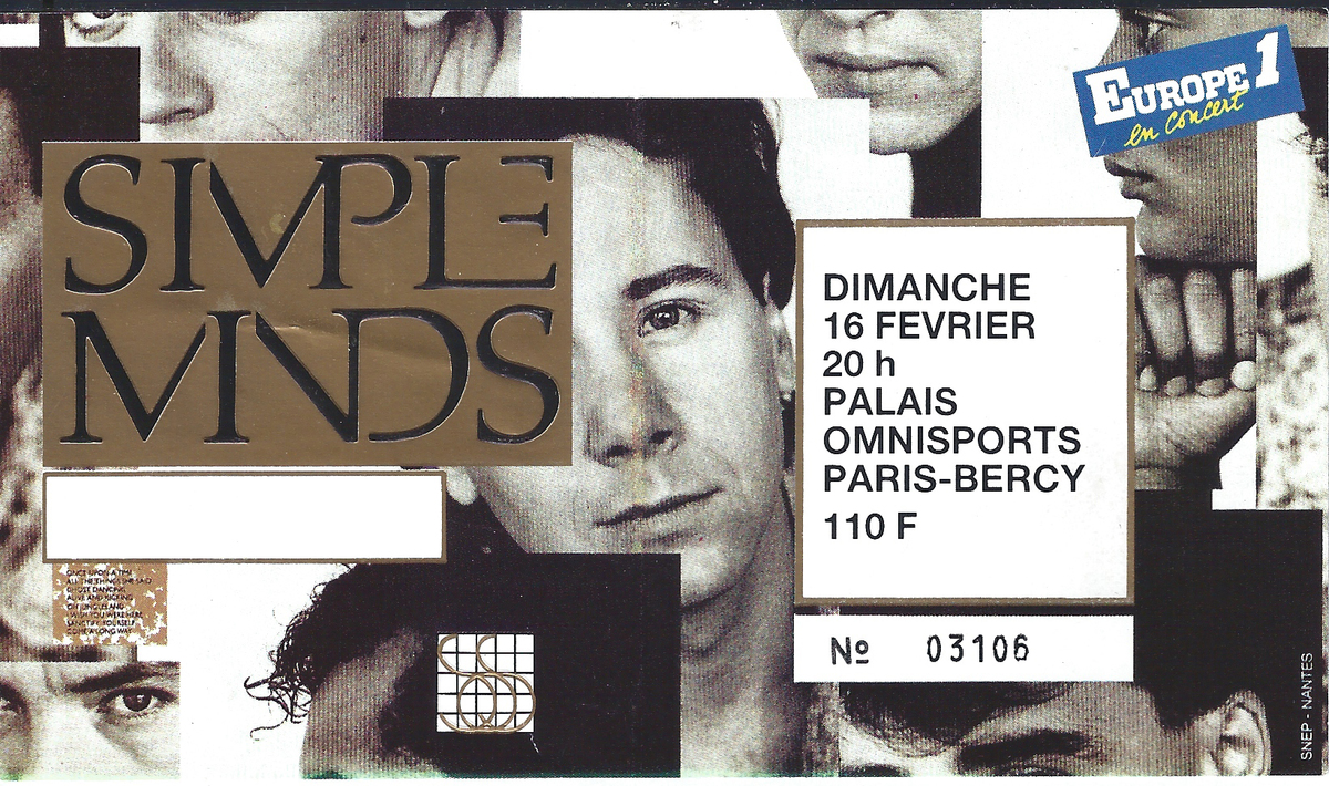 Feb 16, 1986: Simple Minds at Palais Omnisports de Paris-Bercy Paris,  Île-de-France, France | Concert Archives