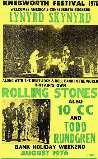 Aug 21, 1976: The Rolling Stones / Lynyrd Skynyrd / 10 CC / Todd Rundgren  at Knebworth Hatfield, England, United Kingdom | Concert Archives