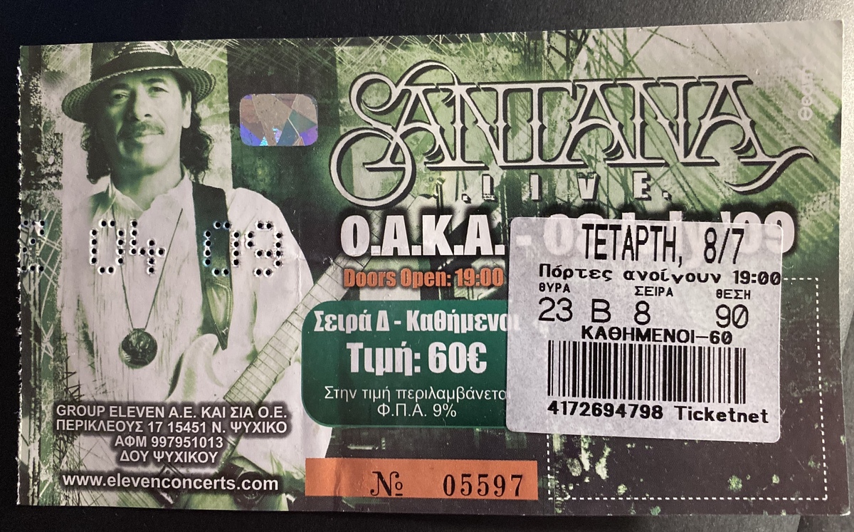 Santana's 2009 Concert & Tour History | Concert Archives