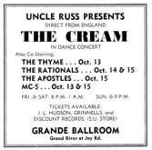 Cream / MC5 / The Rationals / The Thyme / The Apostles on Oct 13, 1967 [281-small]