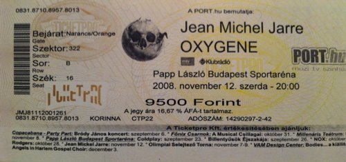 Nov 12, 2008: Jean Michel Jarre - Oxygene Tour at Papp László Budapest  Sportaréna Budapest, Budapest, Hungary | Concert Archives