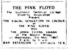 Pink Floyd / The John Evans Smash on May 3, 1967 [283-small]