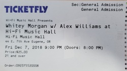 tags: Ticket - Whitey Morgan and the 78's / Alex Williams on Dec 7, 2018 [992-small]