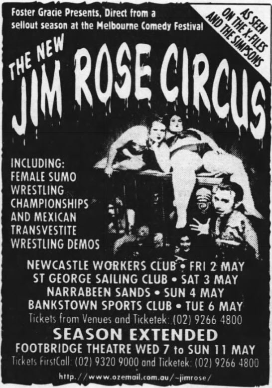 Jim Rose Circus Concert & Tour History | Concert Archives