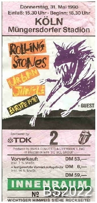 May 31, 1990: The Rolling Stones - Urban Jungle Tour at Müngersdorfer  Stadion Cologne, North Rhine-Westphalia, Germany | Concert Archives