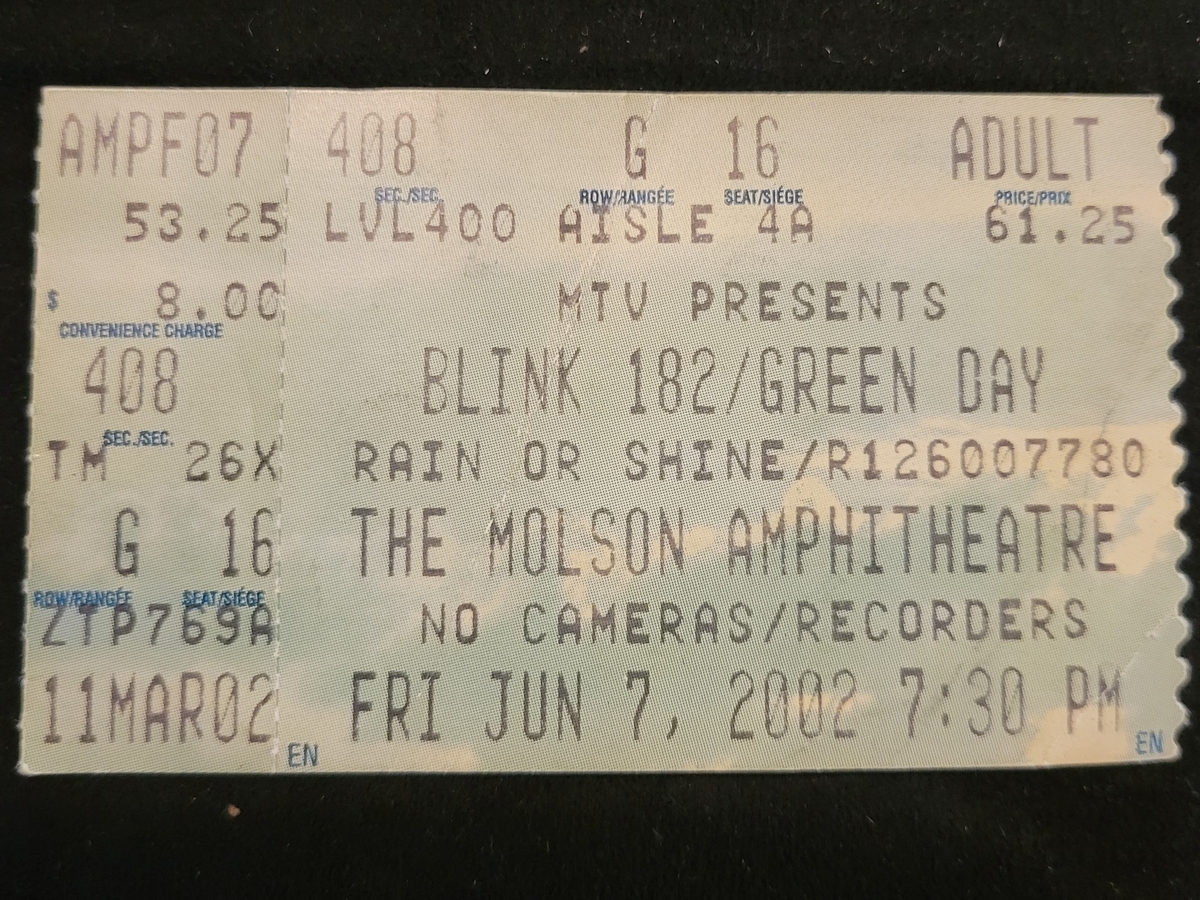 Jun 07, 2002: blink-182 / Green Day / Saves The Day / Simple Plan / Kut U  Up at Molson Amphitheatre Toronto, Ontario, Canada | Concert Archives