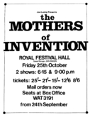 The Mothers Of Invention / Frank Zappa on Oct 25, 1968 [977-small]