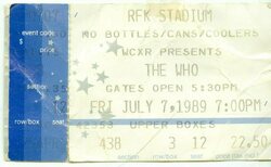 This is my ticket!
I stood in line over night at a record store in Waldorf, best ticket they had, The Who on Jul 7, 1989 [621-small]