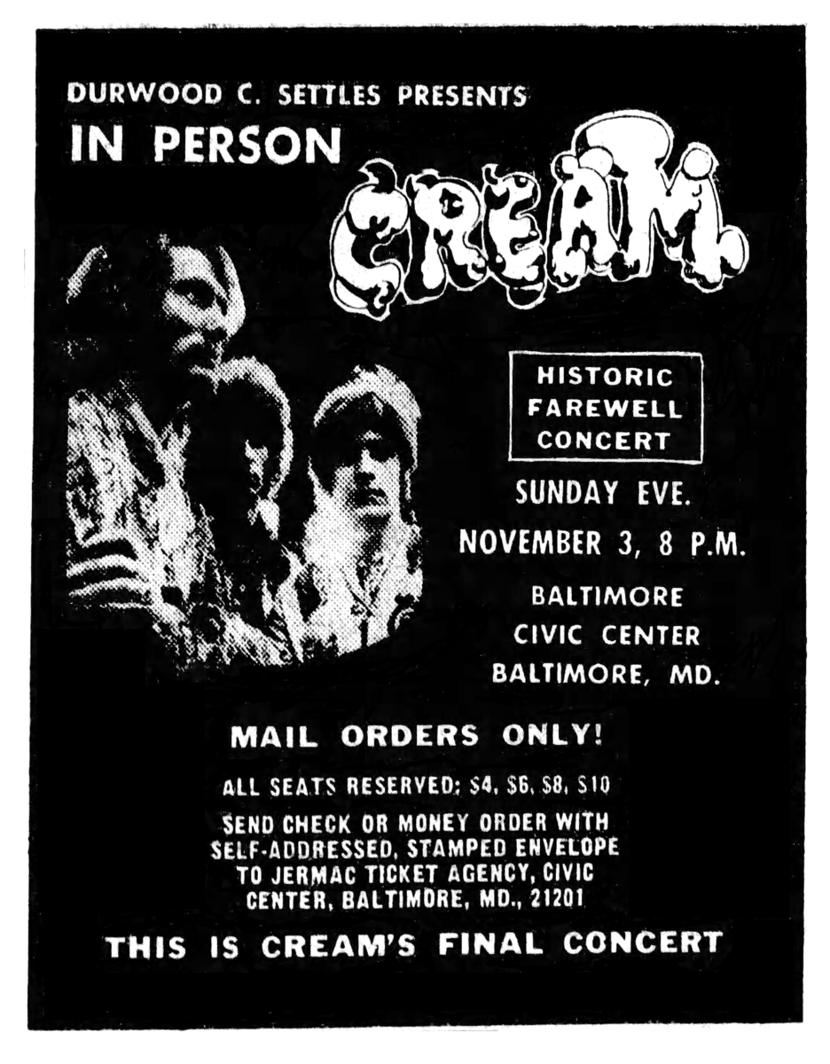 Cream Concert & Tour History | Concert Archives