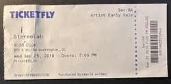 ticket stub, tags: Ticket - Stereolab / Bitchin' Bajas on Sep 25, 2019 [044-small]