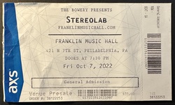 ticket stub, tags: Ticket - Stereolab / Fievel Is Glauque on Oct 7, 2022 [051-small]