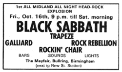 Black Sabbath / Trapeze / Galliard Rock Rebellion / Rockin' Chair on Oct 16, 1970 [393-small]