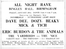Dave Dee, Dozy, Beaky, Mick And Tich / Eric Burdon & the Animals / The Yardbirds / The Nice on Jan 26, 1968 [322-small]