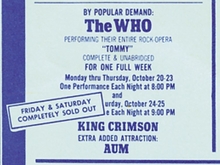 The Who / King Crimson / AUM on Oct 20, 1969 [309-small]