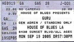 tags: GURU, Los Angeles, California, United States, Ticket, House of Blues - GURU on Sep 19, 2005 [382-small]