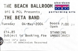tags: The Beta Band, Aberdeen, Scotland, United Kingdom, Ticket, Beach Ballroom - The Beta Band on May 4, 2004 [153-small]