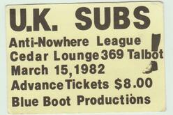 UK Subs / Anti-Nowhere League on Mar 15, 1982 [200-small]