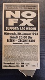 tags: Lag Wagon, NOFX, Essen, North Rhine-Westphalia, Germany, Ticket, Zeche Carl - NOFX / Lag Wagon on Jan 20, 1993 [461-small]