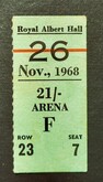 Ticket to the Cream;s Farewell Concert at the Royal Albert Hall.  Look at the price: 21- (Twenty-one shillings!!), Cream / Yes / Taste on Nov 26, 1968 [243-small]