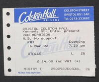 My ticket to see Van Morrison, 1992, Van Morrison on Mar 6, 1992 [961-small]