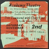 My ticket to see Pete Townsend, 1985, Pete Townsend & Deep End on Nov 2, 1985 [308-small]