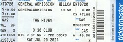 A real cardboard ticket! From TicketMaster! A rare thing these days., The Hives / His Lordship on Jul 20, 2024 [720-small]