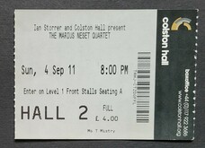 My ticket to see Marius Neset, 2011, The Marius Neset Quartet on Sep 4, 2011 [186-small]