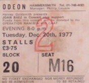 Concert ticket, Joan Baez on Dec 20, 1977 [866-small]