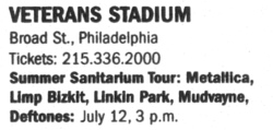 Metallica  / Limp Bizkit / Deftones / Mudvayne / Linkin Park on Jul 12, 2003 [729-small]