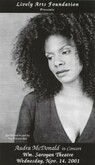 Audra McDonald in Concert. Cover of program (Nov 14, 2001), Audra McDonald on Nov 14, 2001 [348-small]