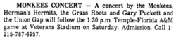 The Monkees / Gary Puckett & Union Gap / Herman's Hermits / The Grass Roots on Sep 20, 1986 [592-small]