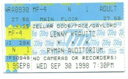 Wow. Sat right beside the other Lenny fan that posted here, Lenny Kravitz / Ozomatli / Sean Lennon on Sep 30, 1998 [776-small]