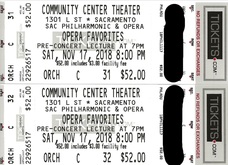 Sacramento Phil & Opera (Nov 17, 2018) Community Center, Sacramento CA tickets, Sacramento Philharmonic / Sacramento Opera on Nov 17, 2018 [713-small]