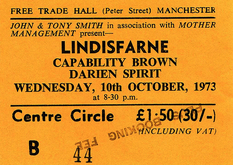 Ticket, Lindisfarne / Capability Brown / Darien Spirit on Oct 10, 1973 [932-small]