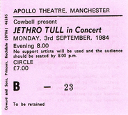 Ticket, Jethro Tull on Sep 3, 1984 [366-small]