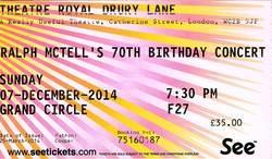 Ticket, Ralph McTell / Danny Thompson / John Williams / Tony Visconti on Dec 7, 2014 [876-small]