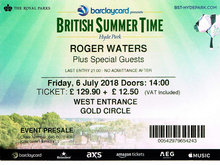 Ticket, Barclaycard British Summer Time 2018 on Jul 6, 2018 [880-small]