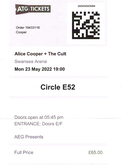 Ticket, Alice Cooper / The Cult / Creeper on May 23, 2022 [757-small]