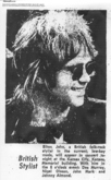 KC Star announcement of Elton concert that night at "the Kansas City, Kansas Memorial building." Above the photo "...published as the KANSAS CITY STAR)-May 23, 1971 - page ??" [illegible in photo), Elton John / Mark-Almond on May 23, 1971 [382-small]